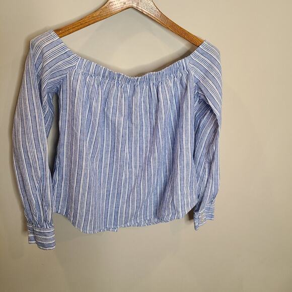 Free People Size Small Blue Hello There Beautiful Blouse - Picture 3 of 12